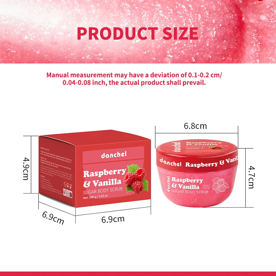 Raspberry and Vanilla Sugar Body Scrub for Smooth Nourished Skin - 16