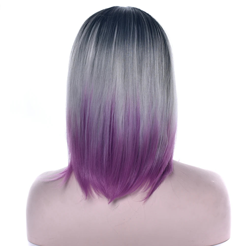 Short Ombre Bob Wig for Daily Wear and Cosplay - 4