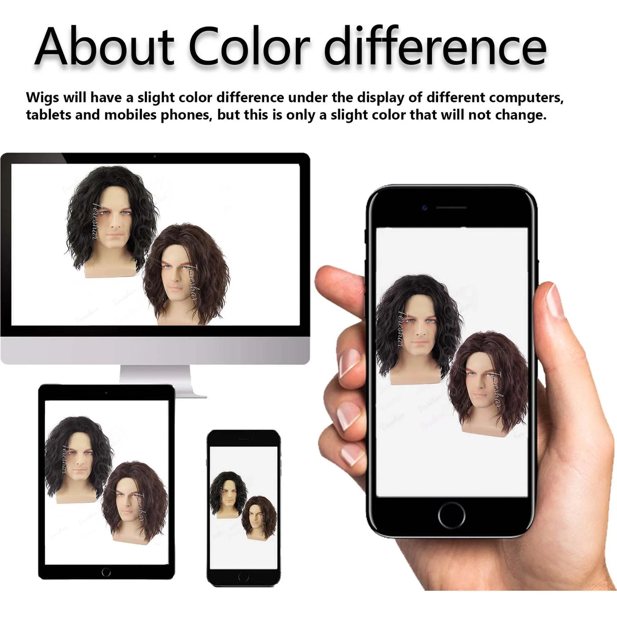 Short Curly Synthetic Hair Wig for Men Costume Parties and Cosplay
