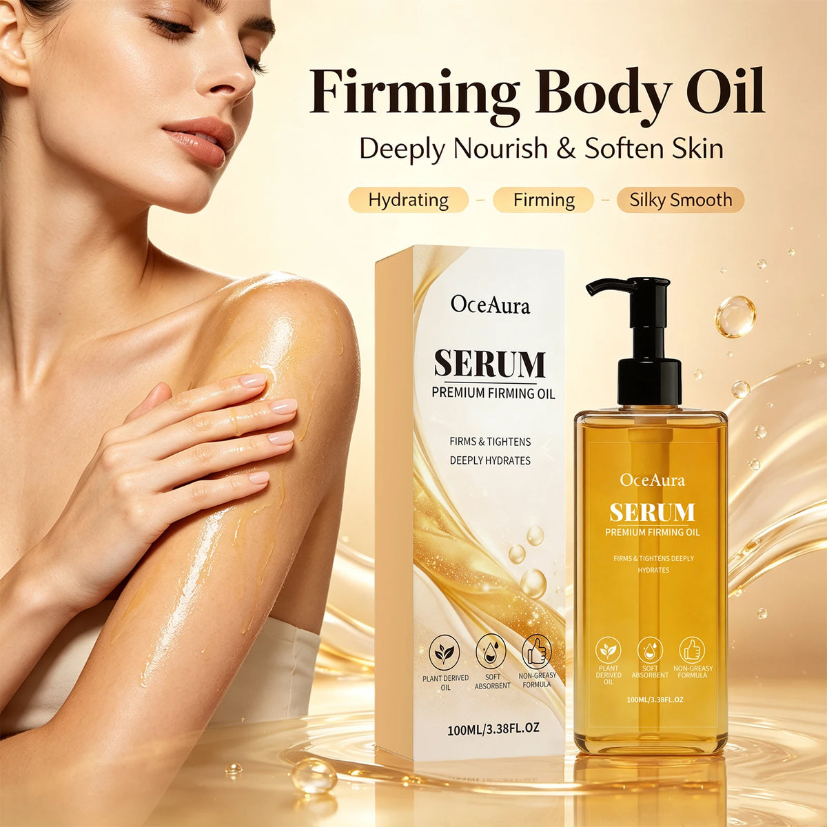 Firming Body Oil for Skin Tightening and Hydration