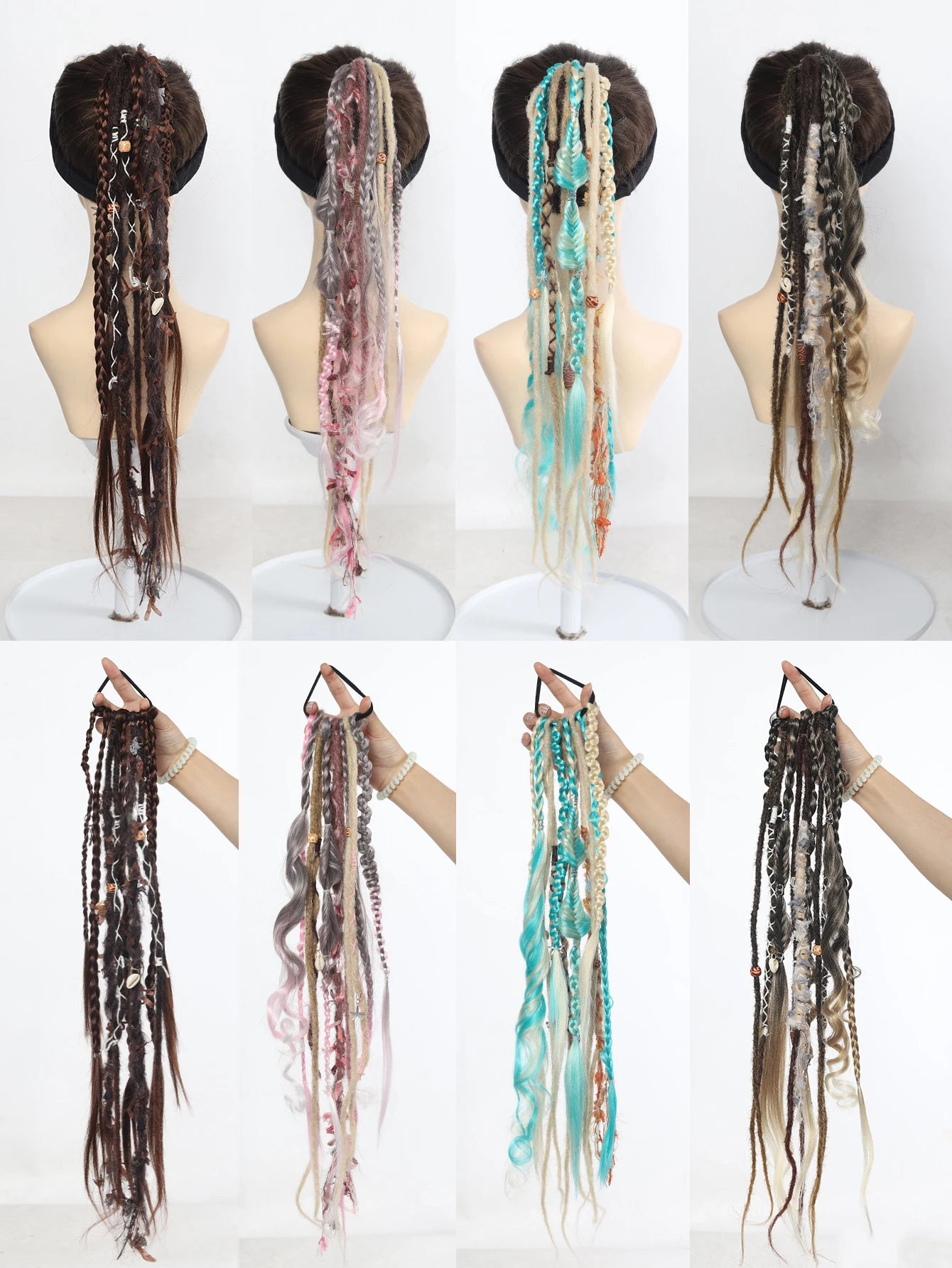 24" Boho Viking Dreadlock Ponytail Extension - 13
