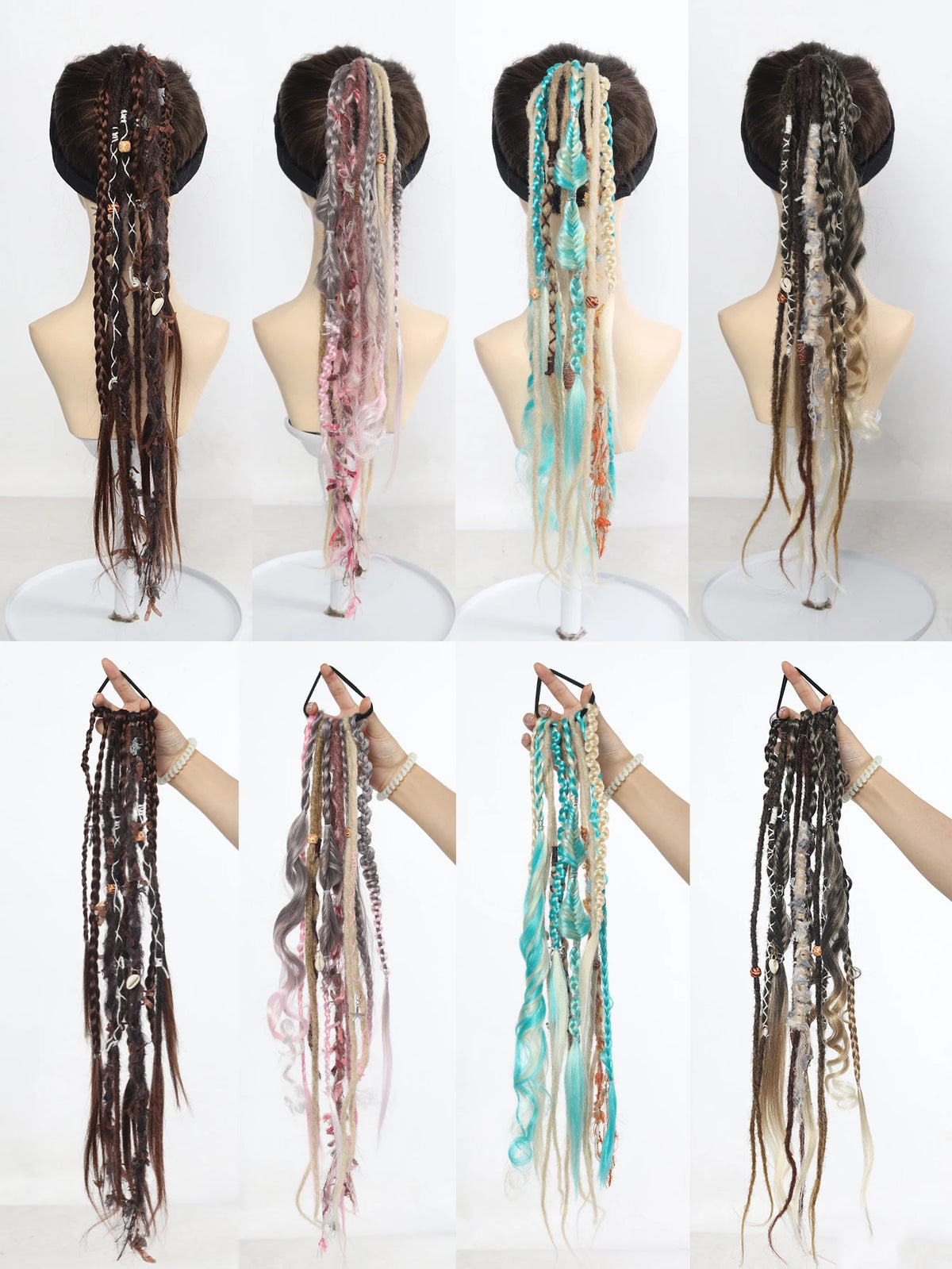 24" Boho Viking Dreadlock Ponytail Extension