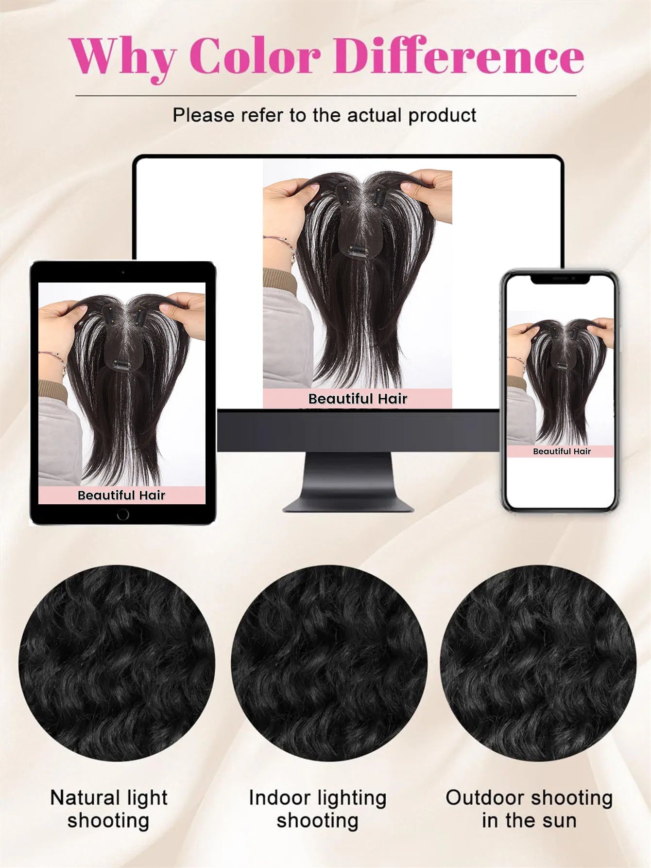 Clip-In Natural Middle Part Hair Bangs Topper for Volume and Style - 15