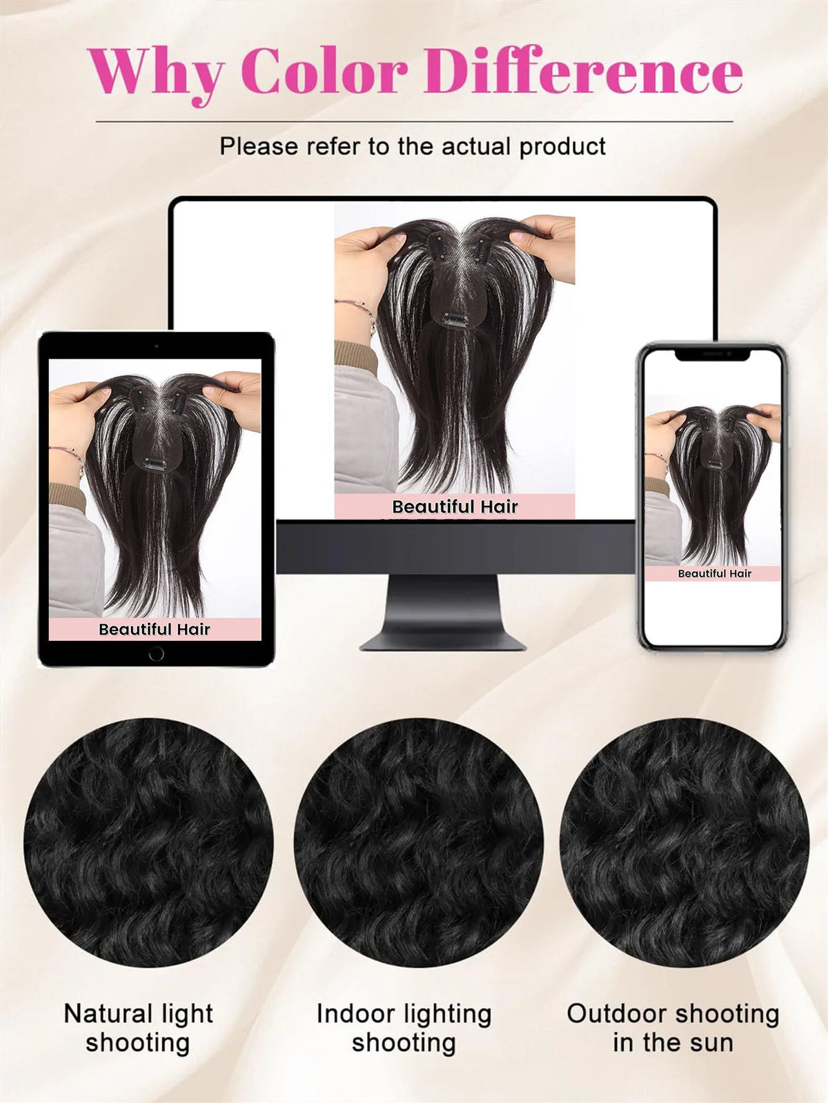 Clip-In Natural Middle Part Hair Bangs Topper for Volume and Style