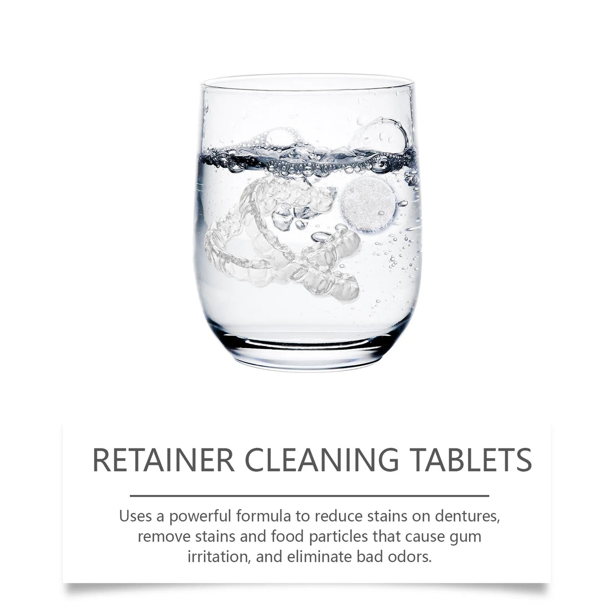 Effervescent Denture and Retainer Cleaning Tablets for Daily Oral Hygiene