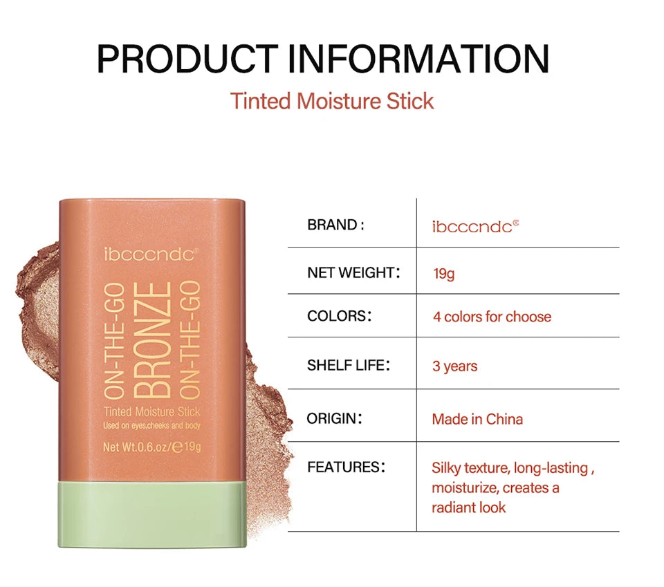 Cream Bronzer and Highlighter Stick for Face Eyes and Body Sculpting