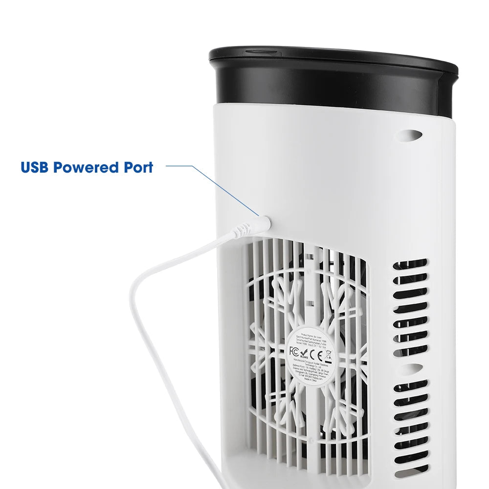 Portable Desktop Air Cooling Fan with Misting and LED Light