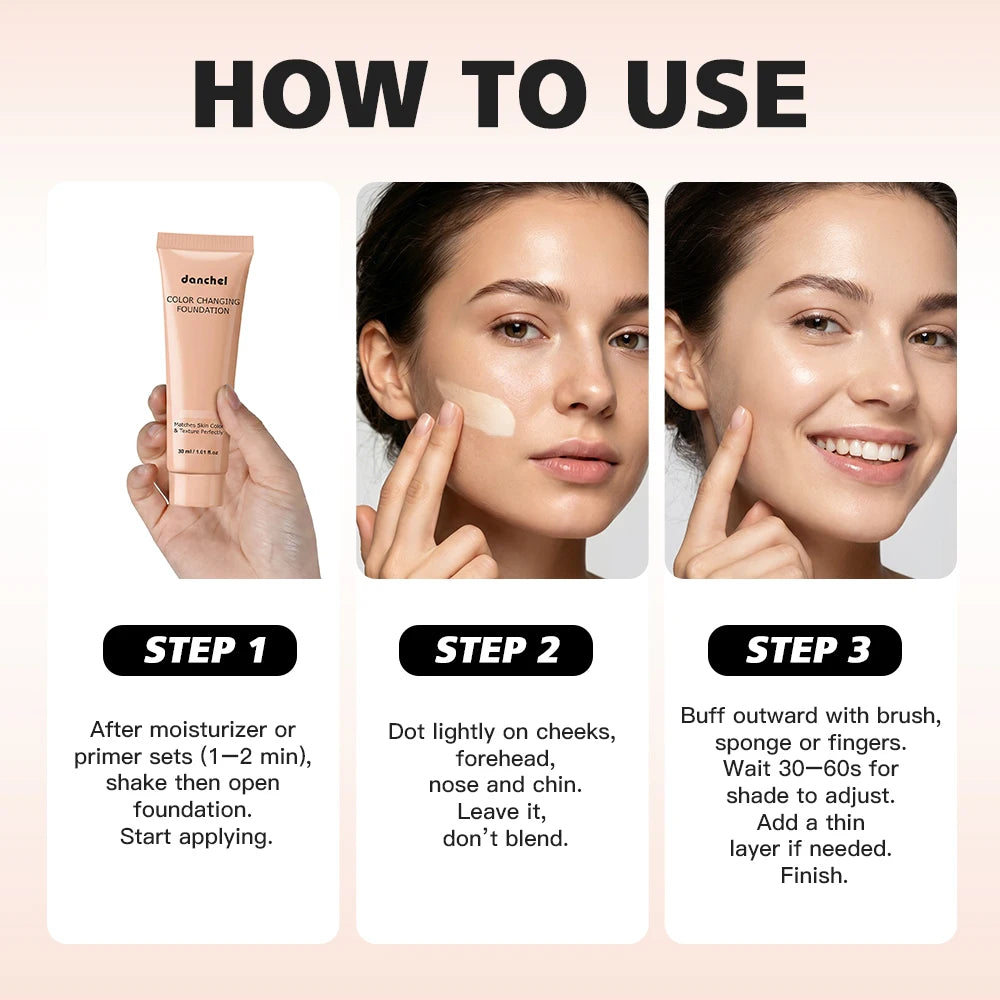 Color-Changing Liquid Foundation for Flawless Even Skin Tone Coverage - 12