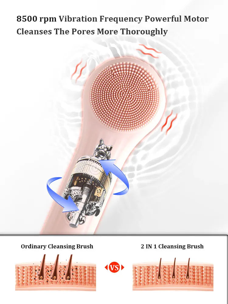 Electric Sonic Facial Cleansing Brush for Deep Pore Exfoliation and Massage