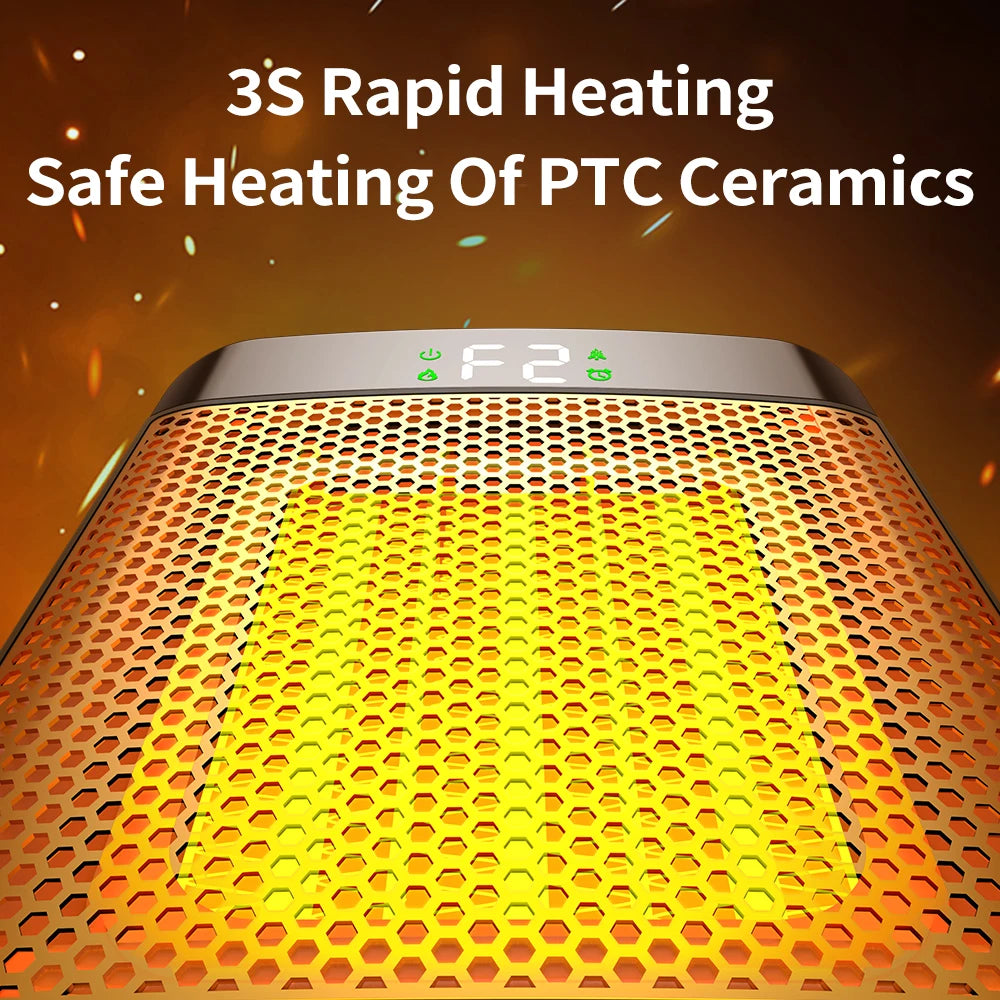 Portable Electric Ceramic Space Heater with Digital Display and Timer - 12