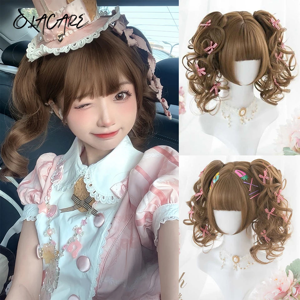 Short Curly Bob Wig with Bangs for Cosplay and Daily Wear - 25