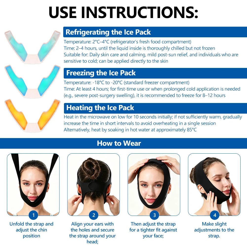 Hot and Cold Facial Compression Wrap for Chin and Jaw Support - 15