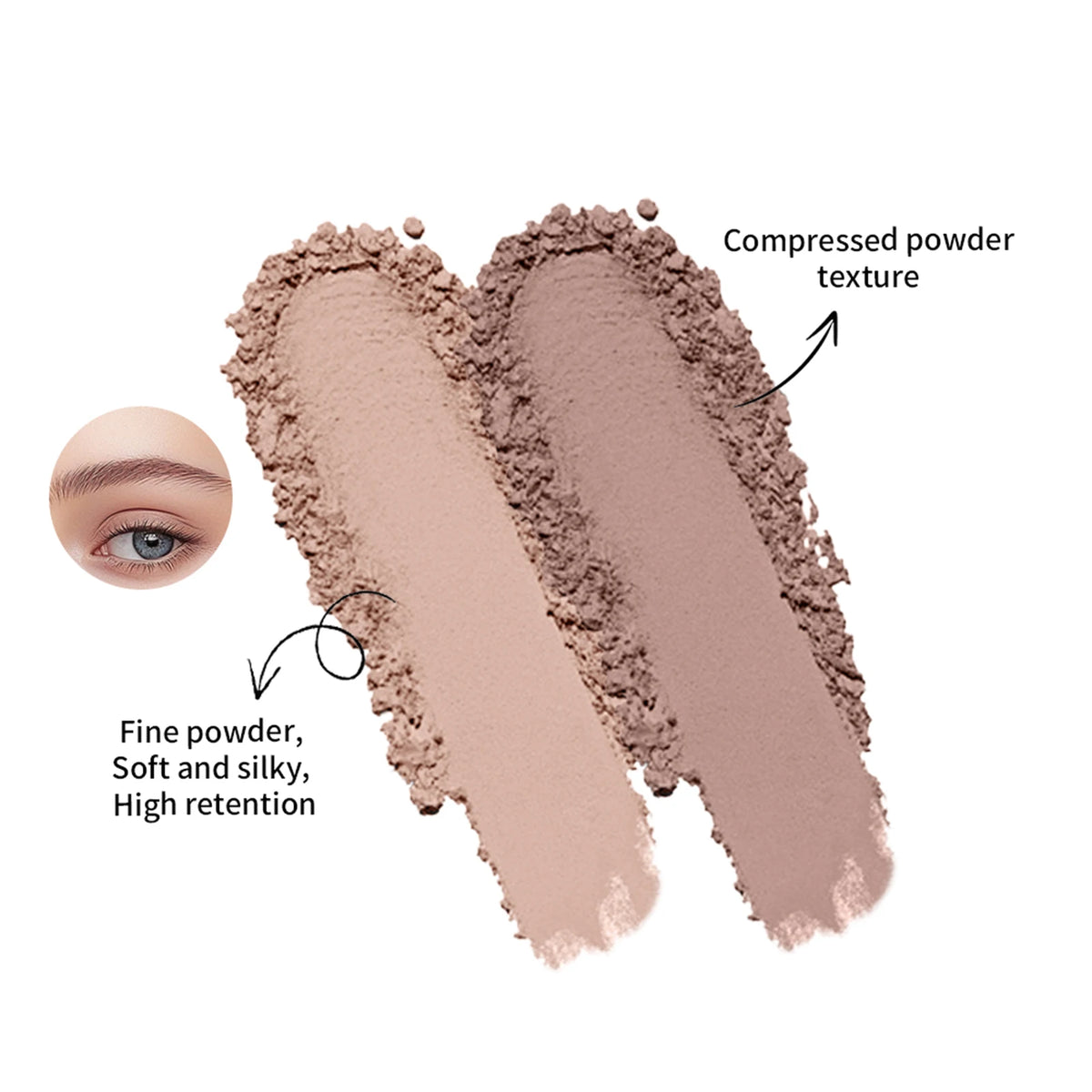 Dual-Tone Eyebrow Powder Palette with Professional Grooming Brush