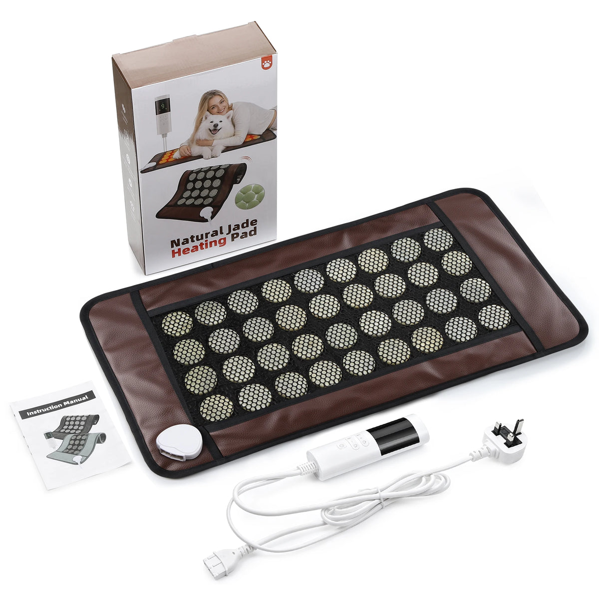 Natural Jade Stone Heating Pad for Back Pain and Muscle Relief