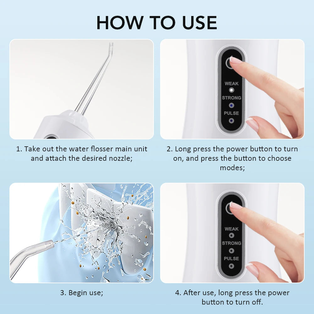 Portable Rechargeable Water Dental Flosser for Deep Teeth Cleaning