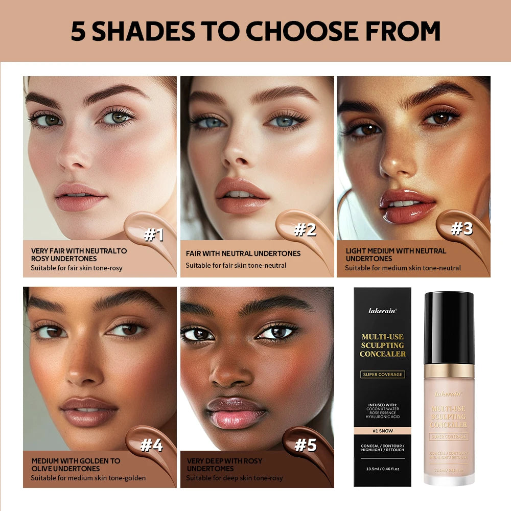 Multi-Use Sculpting Liquid Concealer for Full Face Coverage and Contouring