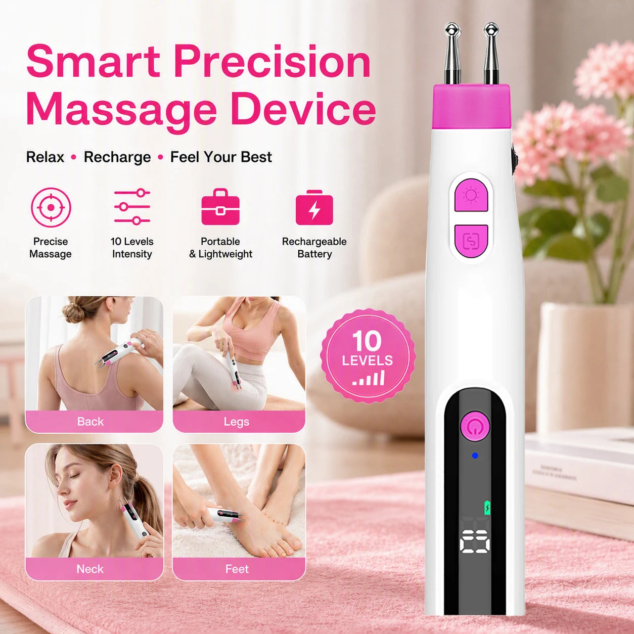 Handheld Electric Precision Massager for Face Neck and Body - 7