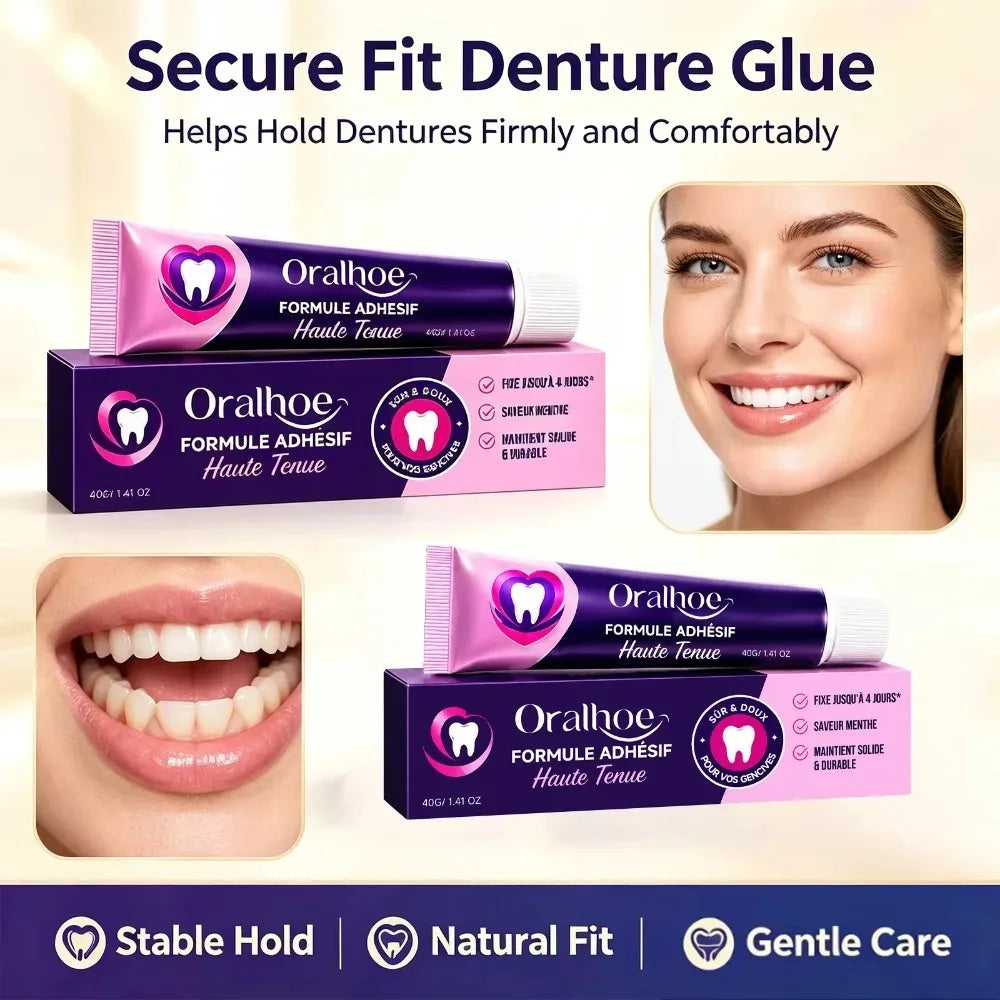 Soft Silicone Denture Reline Cushion and Stabilizing Adhesive Gel