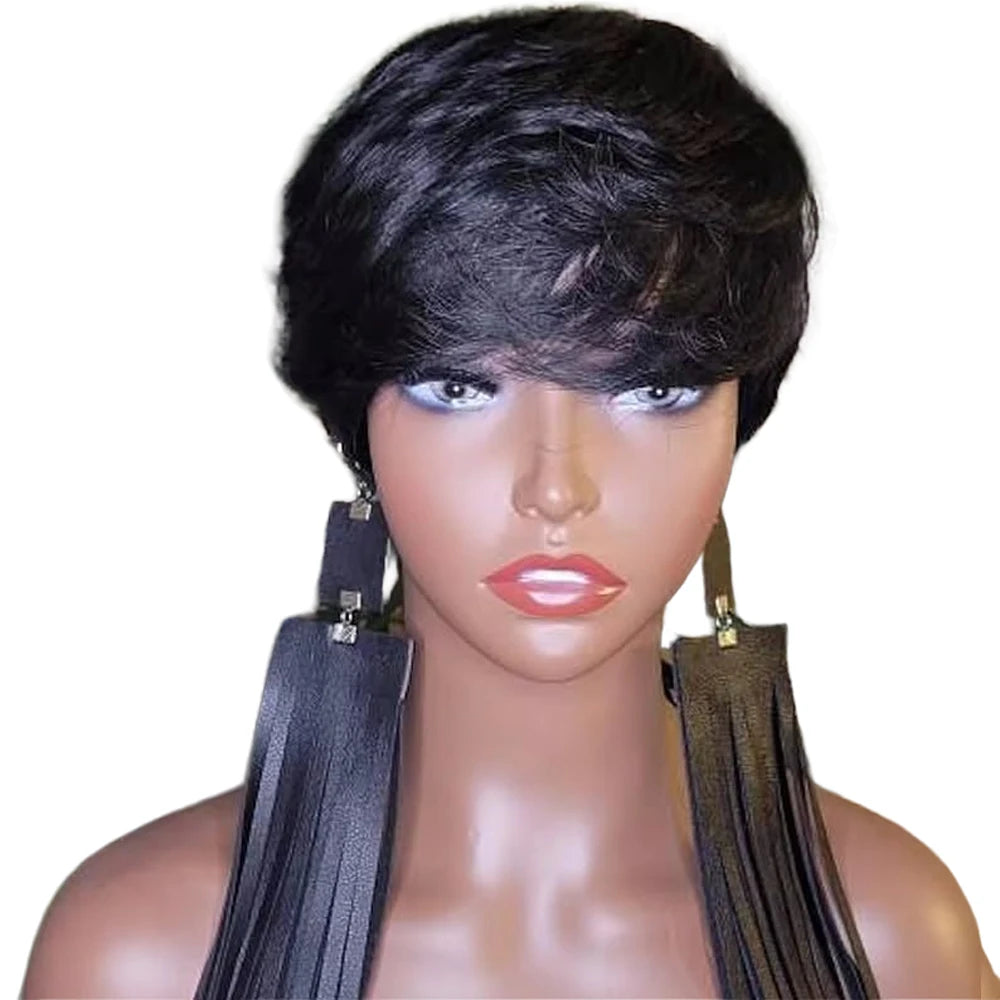 Short Pixie Cut Wavy Synthetic Wig for Daily Wear - 7