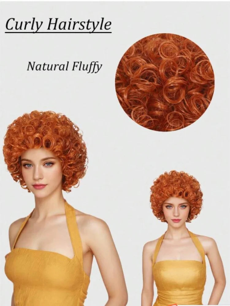 Short Curly Synthetic Hair Wig with Natural Look for Daily Wear