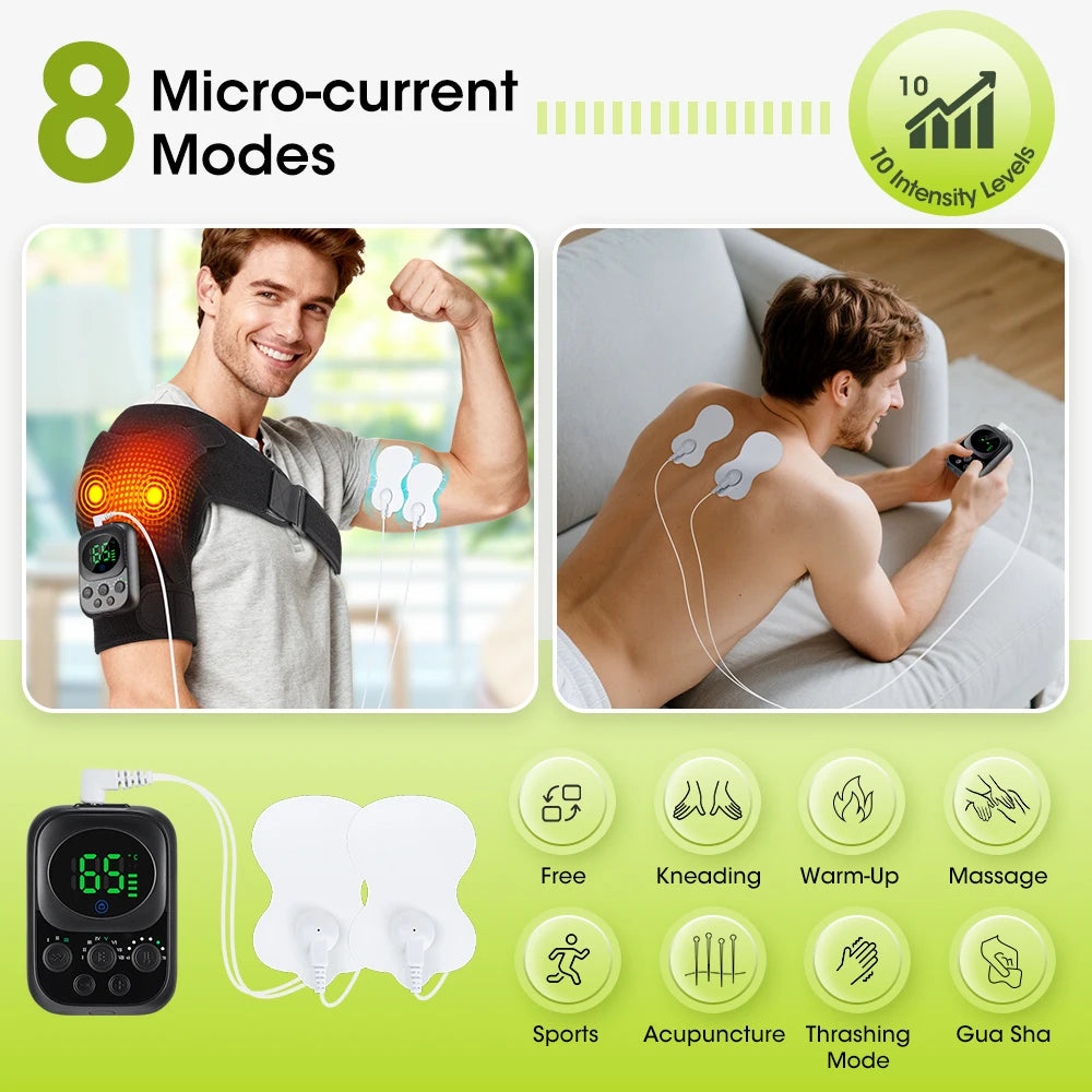 Cordless Heated Shoulder Massage Brace with App Control and Vibration - 24