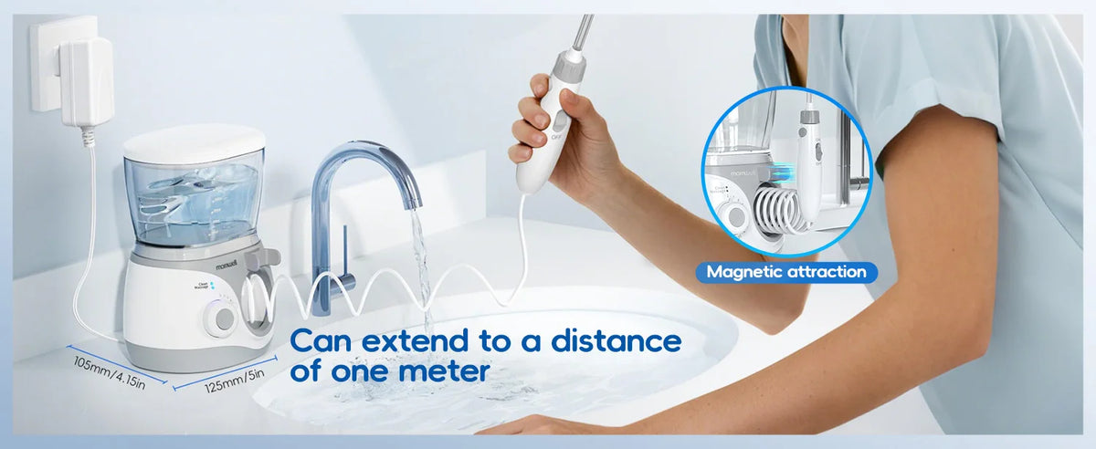 Electric Water Flosser for Teeth with 8 Nozzles and 10 Pressure Settings