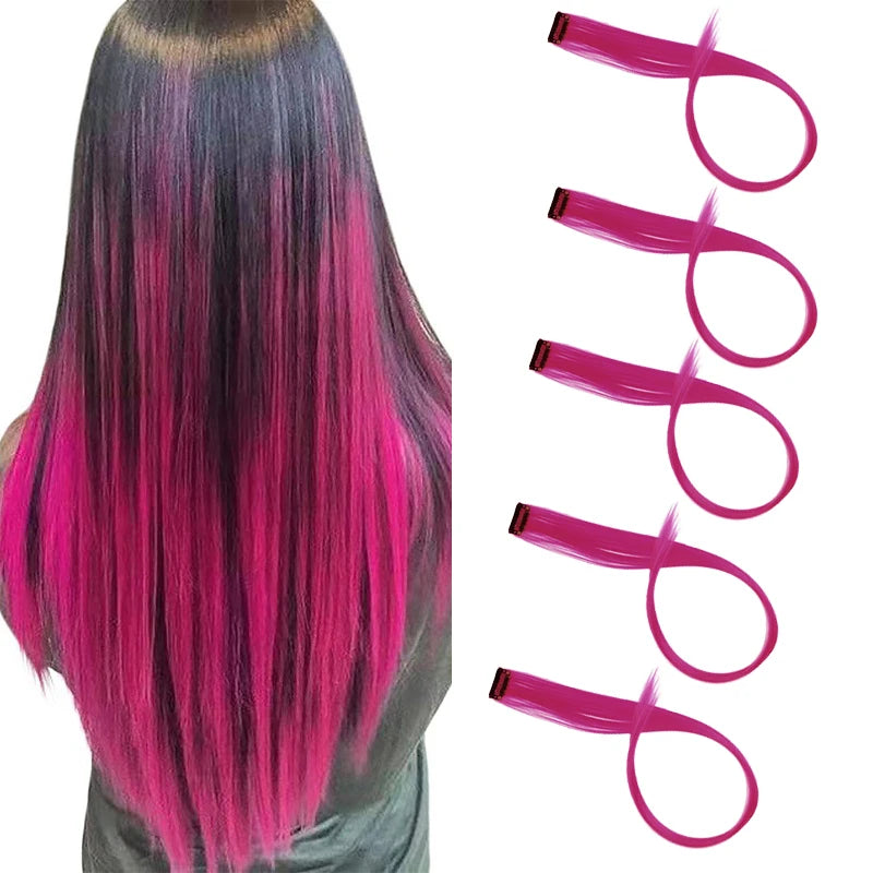 22-Inch Clip-In Ombre Rainbow Hair Extensions - 9