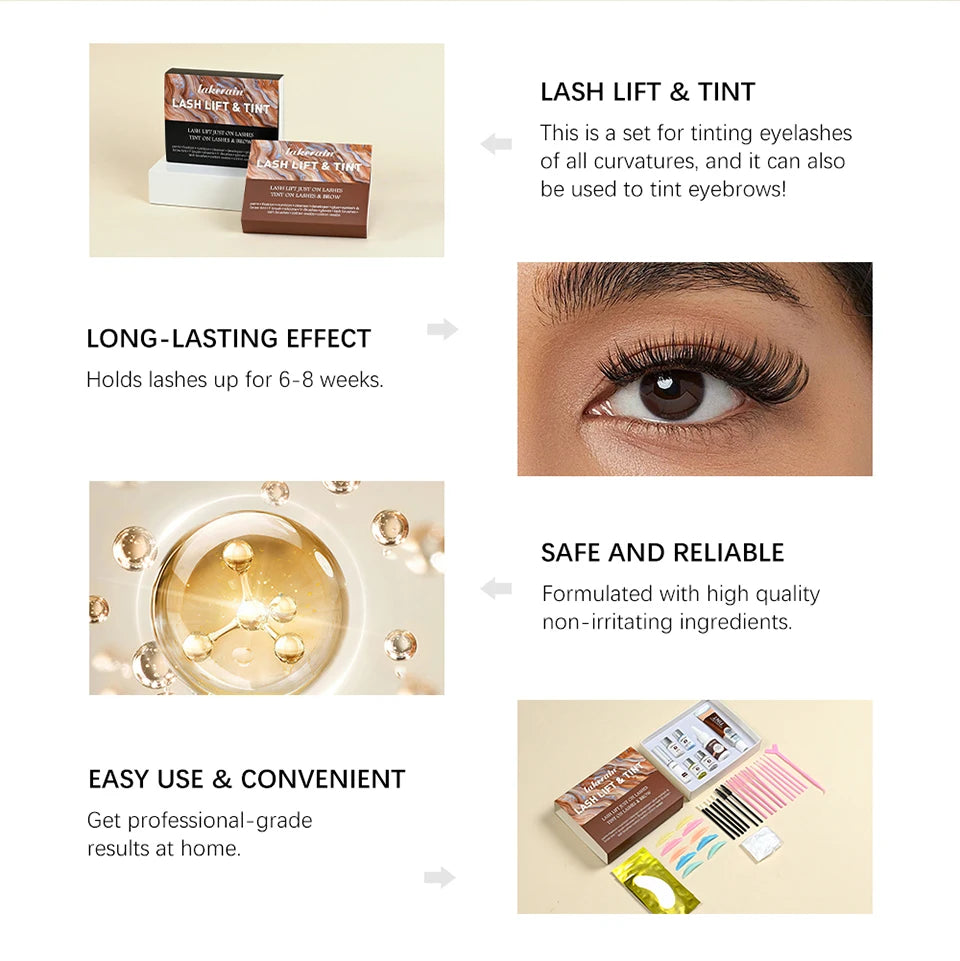 Professional Lash Lift and Eyebrow Tinting Kit for Salon-Quality Results - 8