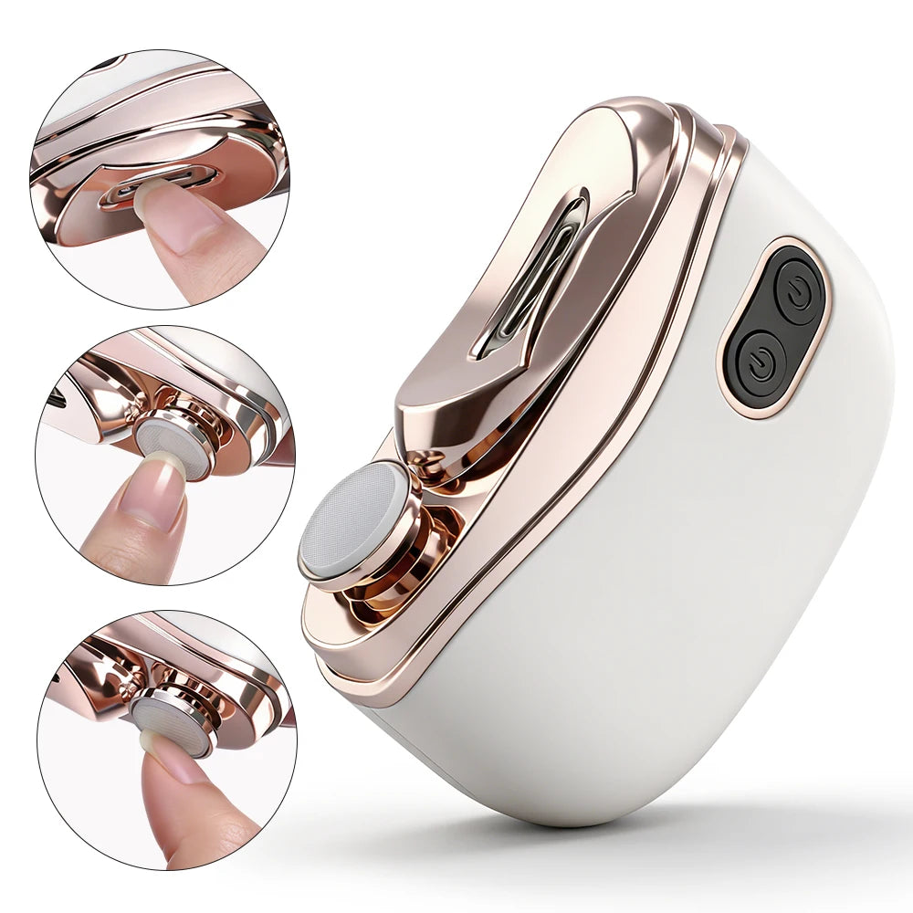 Automatic Electric Nail Clipper with LED Light for Safe Nail Trimming - 1