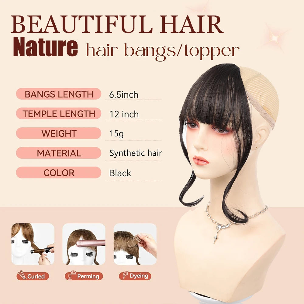 Clip-in Synthetic Hair Bangs for Instant Natural Fringe Hairstyle - 8
