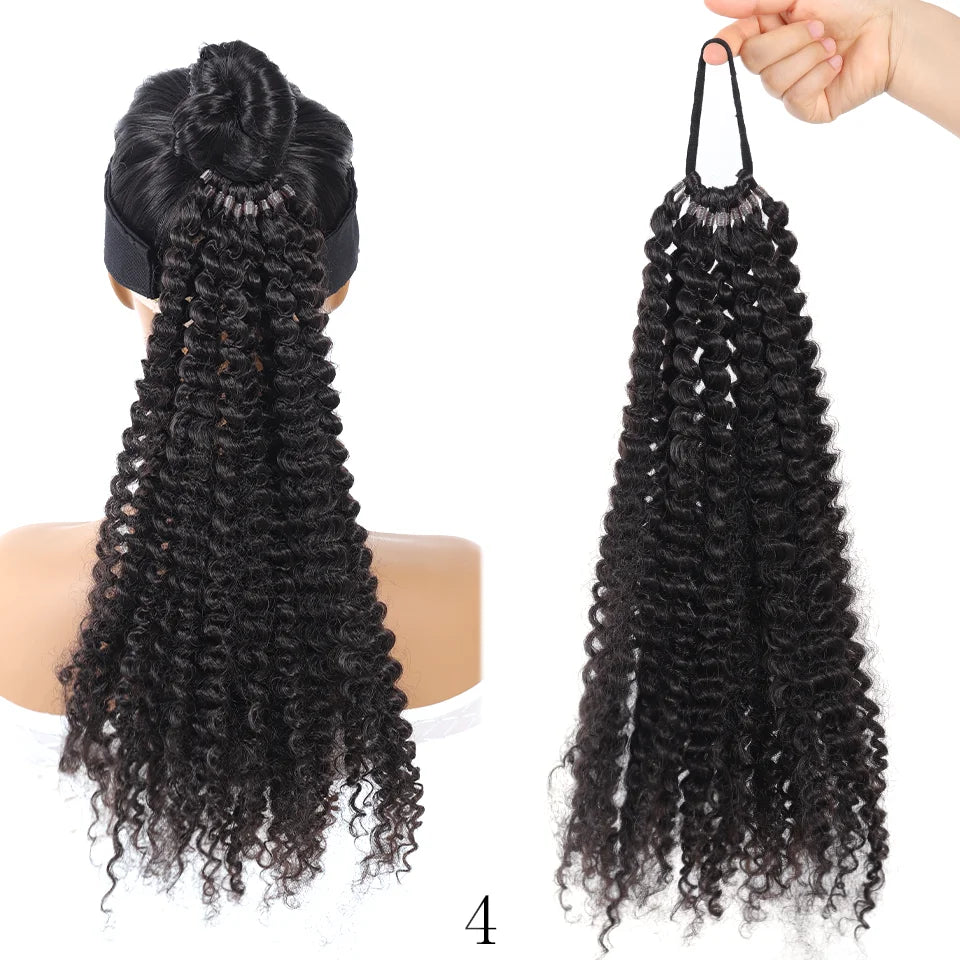 20-Inch Fluffy Synthetic Ponytail Hair Extension for Instant Volume