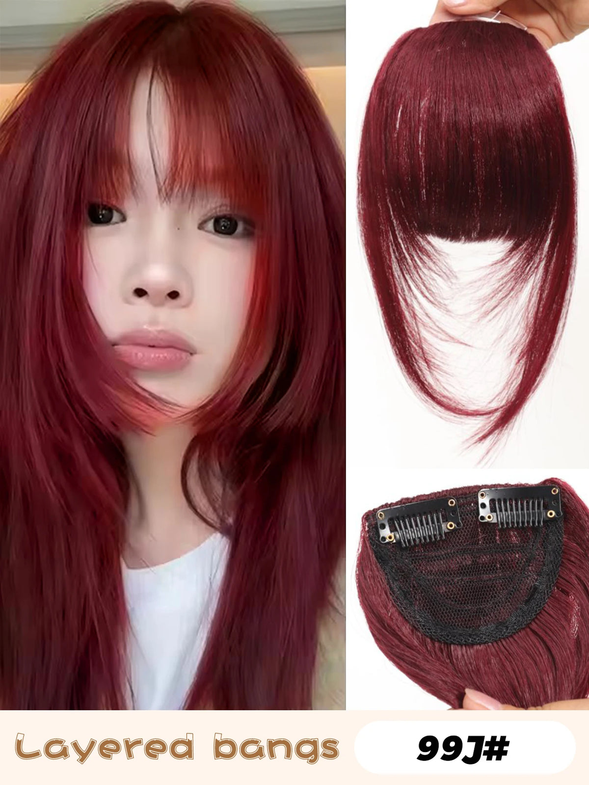 Clip-In Synthetic Hair Bangs with Temples
