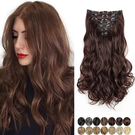 18-Inch Wavy Clip-In Hair Extensions for Voluminous Styles