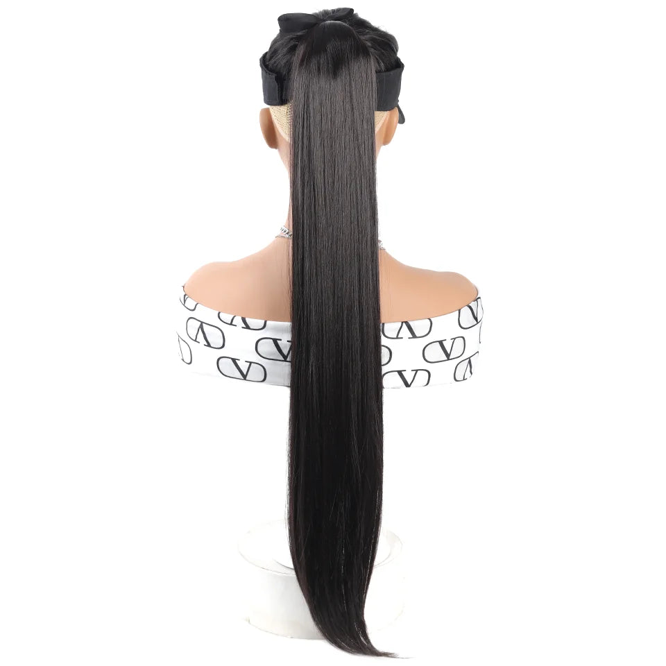 32-Inch Long Straight Wrap Around Ponytail Hair Extension - 3