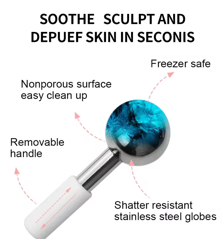 Stainless Steel Cooling Ice Globes for Facial Puffiness and Dark Circles