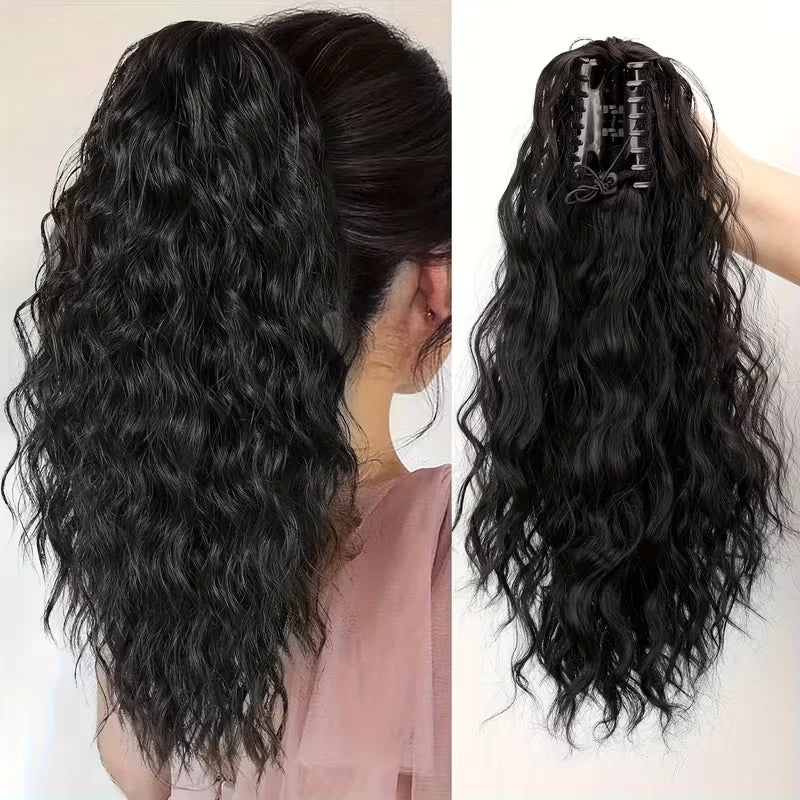 20-Inch Wavy Curly Claw Clip Ponytail Extension - 1