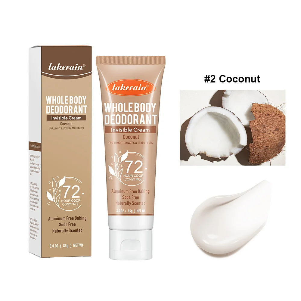 72-Hour Invisible Whole Body Deodorant Cream for All-Day Freshness