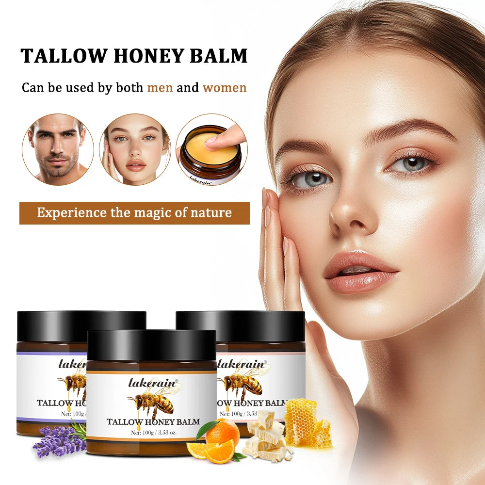 Whipped Beef Tallow and Honey Balm for Deep Skin Moisturizing and Repair