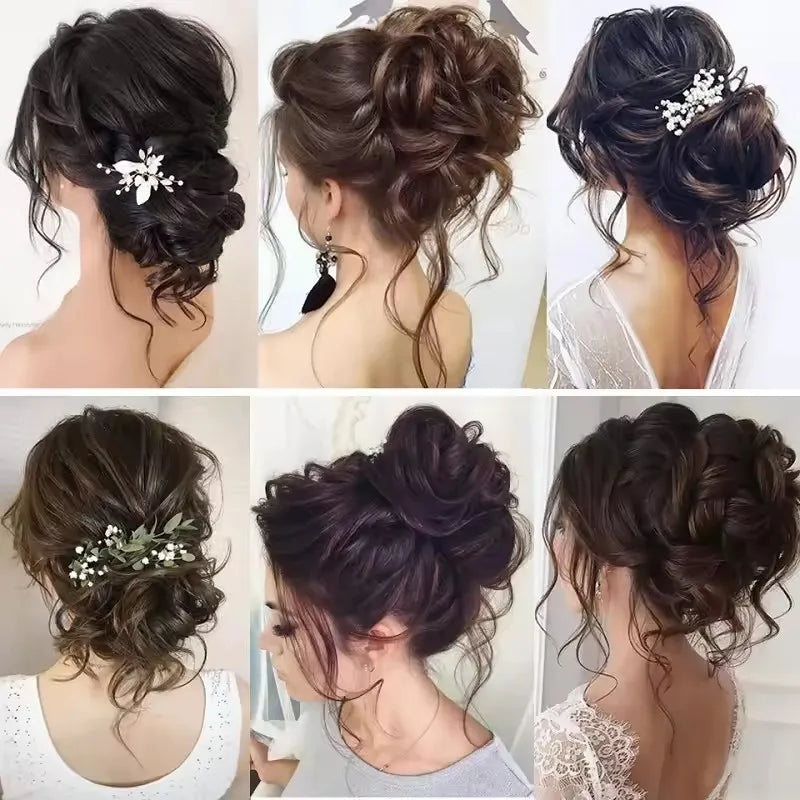 Messy Wavy Claw Clip Hair Bun Extension for Instant Volume