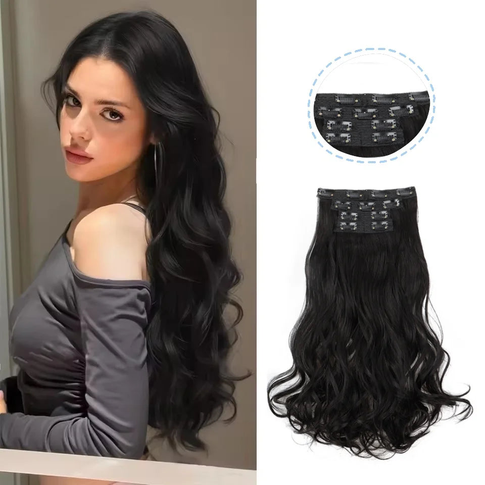 16-Inch Wavy Clip-In Hair Extensions for Instant Volume