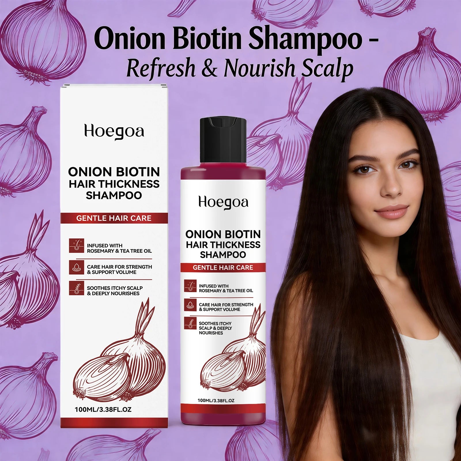 Onion Biotin Shampoo for Thicker Voluminous Hair and Scalp Nourishment - 3