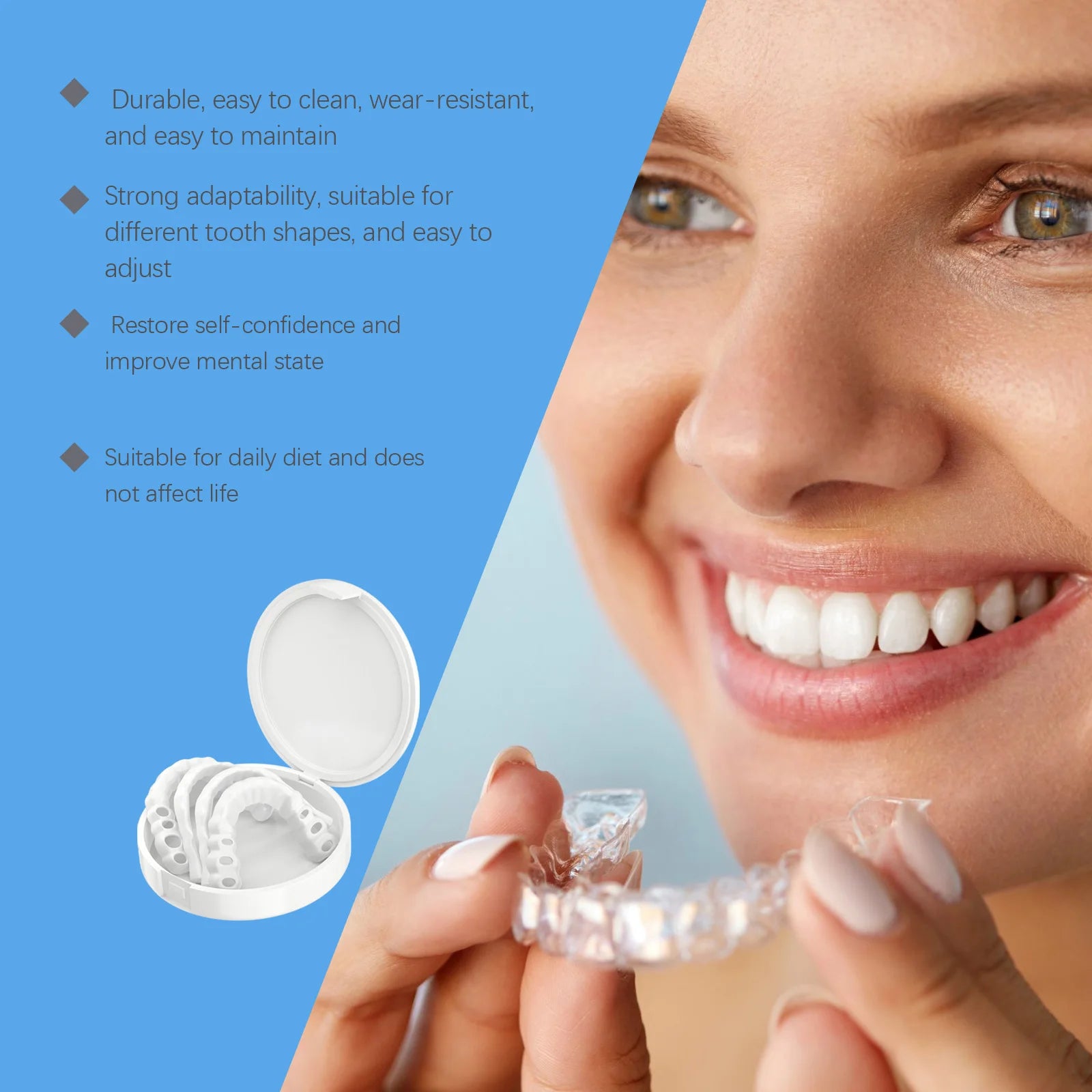 Adjustable Snap-On Silicone Dentures for Instant Smile Repair - 5