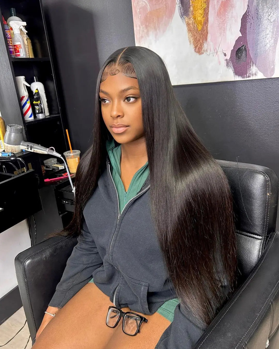 Straight Brazilian Human Hair Bundles with Transparent Lace Closure