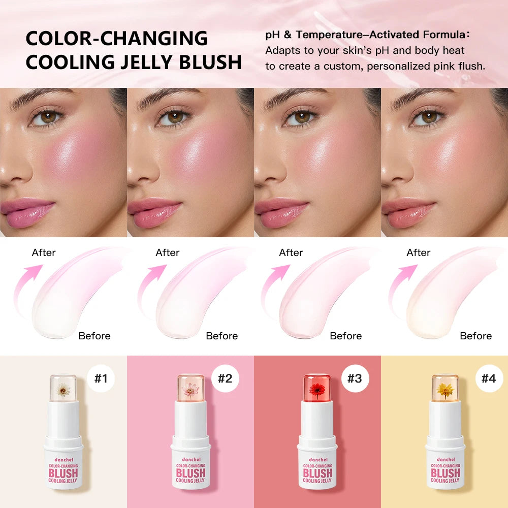 pH Adaptive Color Changing Jelly Blush for Lips Cheeks and Eyes