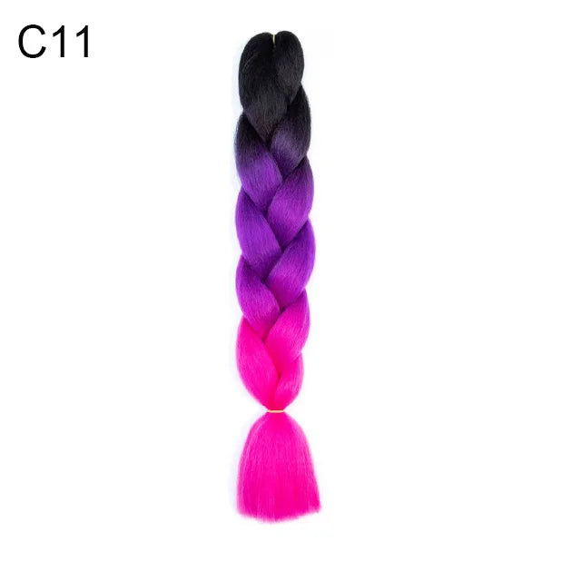 Colorful Synthetic Pre-Stretched Braiding Hair Extensions for Women - 18