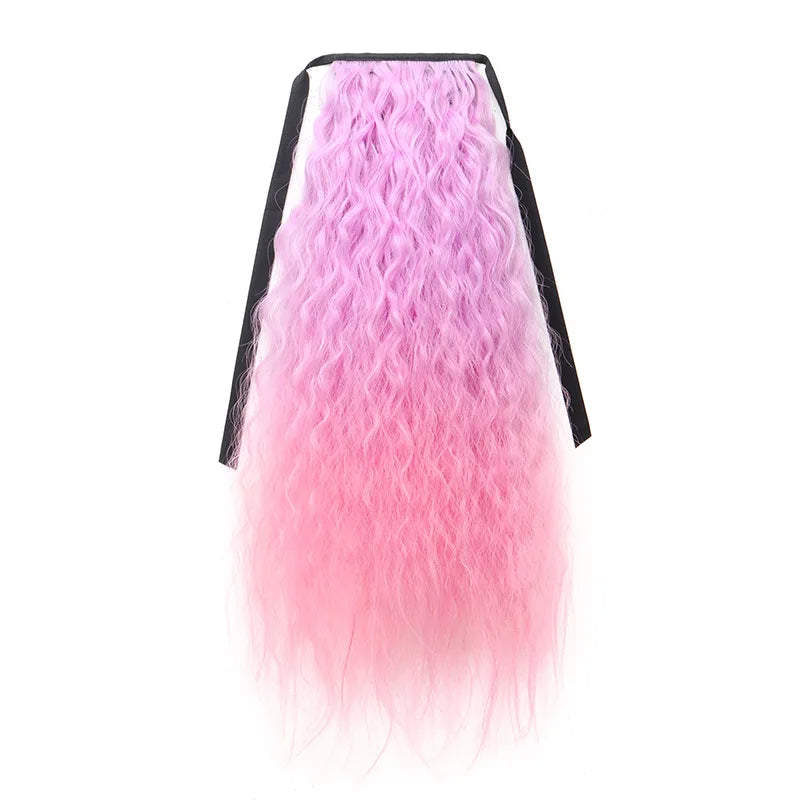 22 Inch Kinky Curly Drawstring Ponytail Hair Extension - 17