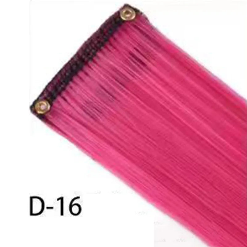 10-Piece Colorful Clip-In Hair Highlights for Parties