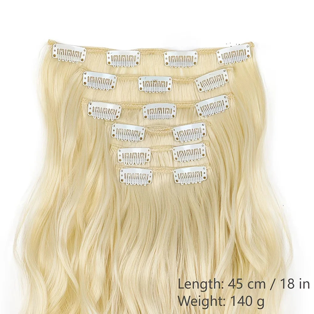 18-Inch Curly Clip-In Hair Extensions for Instant Volume - 4