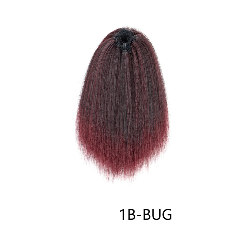 10 Inch Kinky Straight Drawstring Ponytail Extension - 14