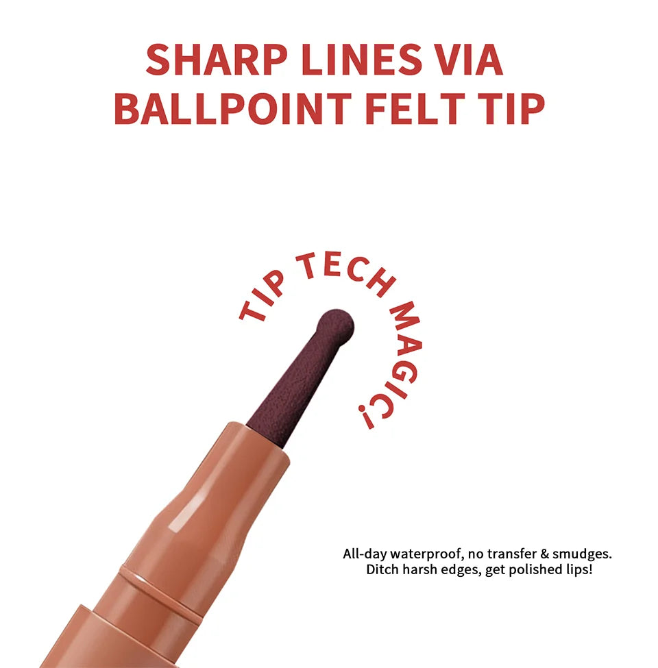 Waterproof Felt Tip Lip Liner Stain for Long Lasting Sculpted Lips - 15
